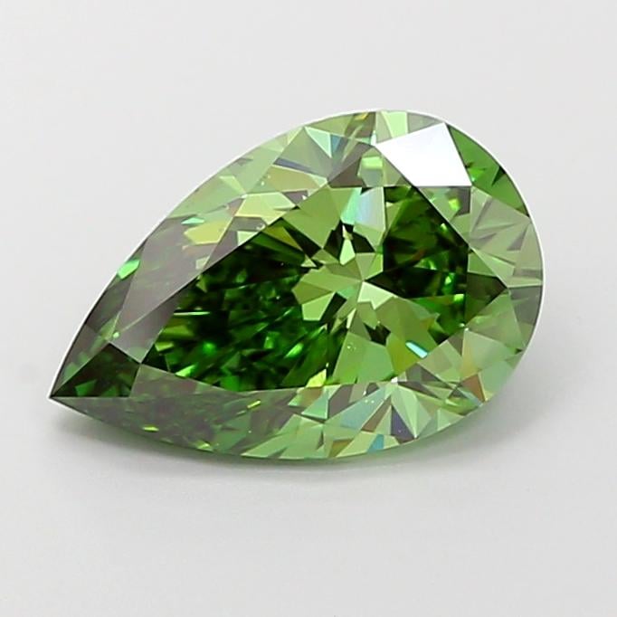 2.51 Ct. Fancy Vivid Green Pear Lab Grown Diamond
