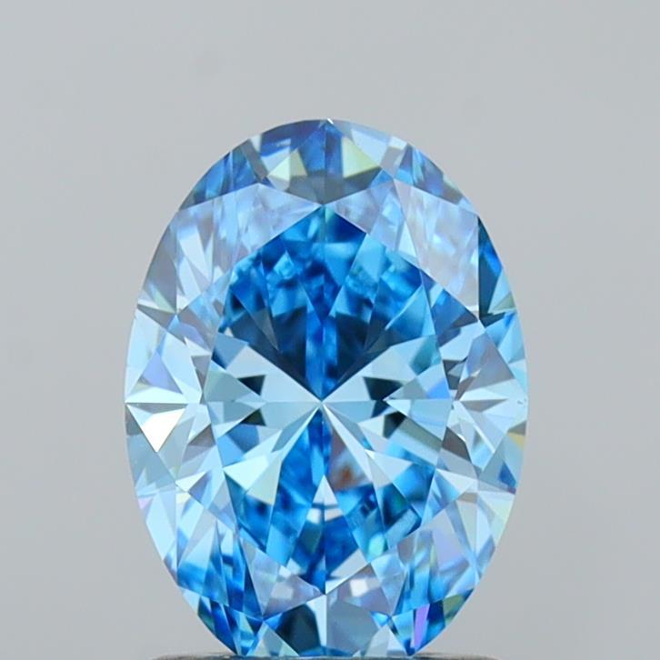 1.27 Ct. Fancy Vivid Blue Oval Lab Grown Diamond