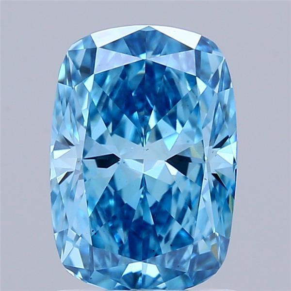 1.51 Ct. Fancy Vivid Blue Cushion Lab Grown Diamond