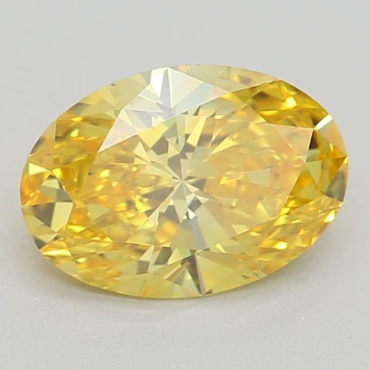 0.85 Ct. Fancy Vivid Yellow Oval Lab Grown Diamond