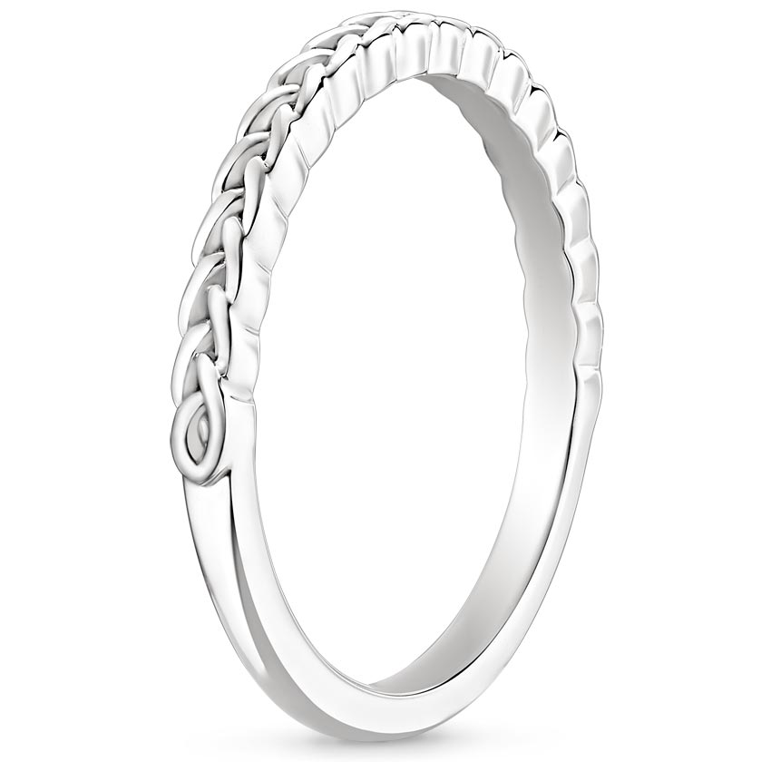 18K White Gold Celtic Twist Wedding Ring, large side view