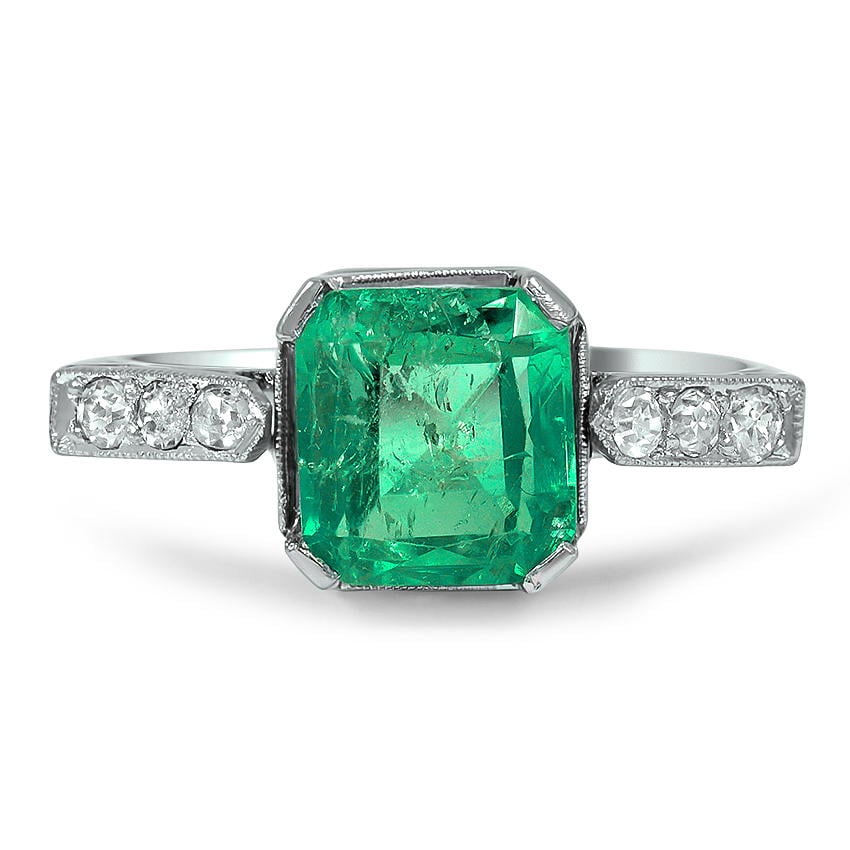 Details about   Art Deco 5.50 Ct Emerald Green Antique Vintage Silver Engagement Wedding Ring 