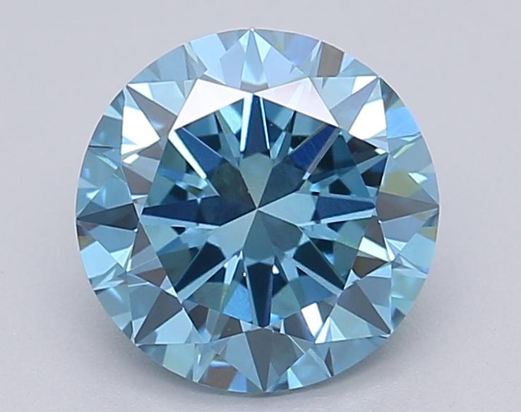 1.44 Ct. Fancy Vivid Blue Round Lab Grown Diamond