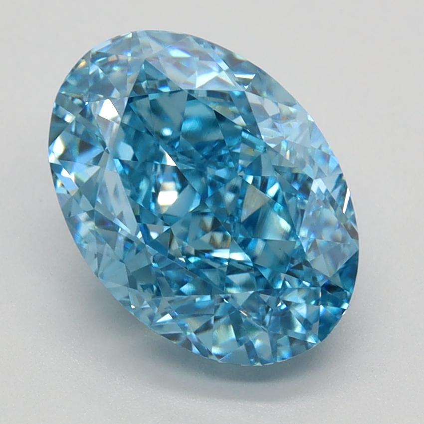2.73 Ct. Fancy Vivid Blue Oval Lab Grown Diamond