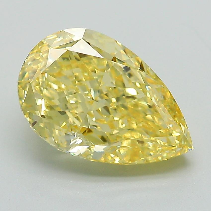 3.18 Ct. Fancy Intense Yellow Pear Lab Grown Diamond