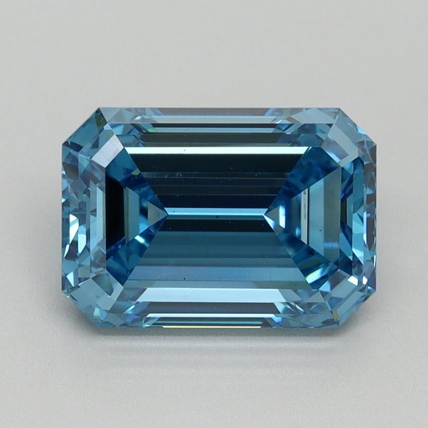 3.17 Ct. Fancy Vivid Blue Emerald Lab Grown Diamond
