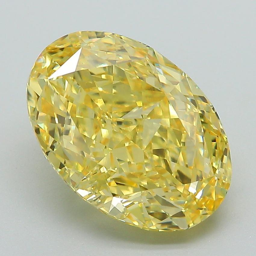 5.10 Ct. Fancy Vivid Yellow Oval Lab Grown Diamond