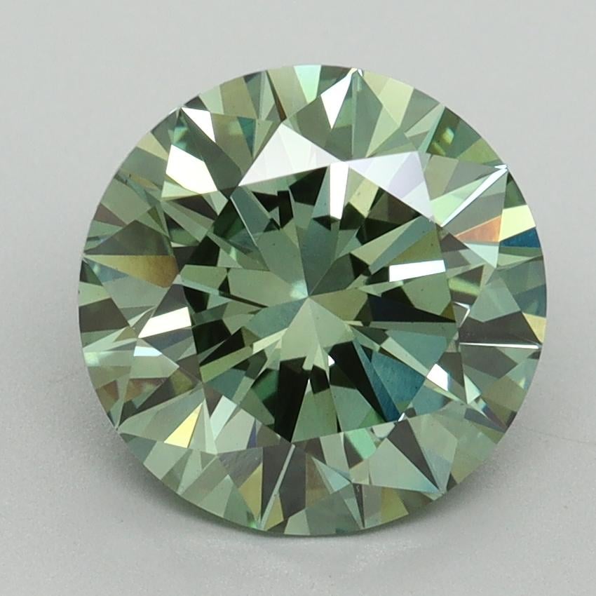 2.73 Ct. Fancy Vivid Green Round Lab Grown Diamond