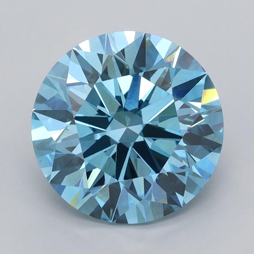 2.99 Ct. Fancy Vivid  Blue Round Lab Grown Diamond