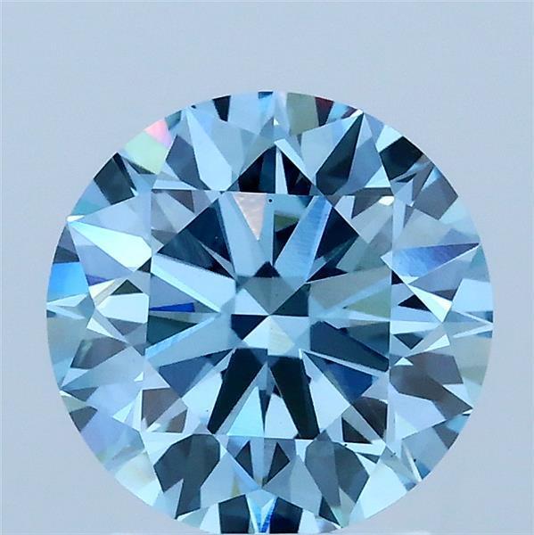 2.05 Ct. Fancy Vivid Blue Round Lab Grown Diamond