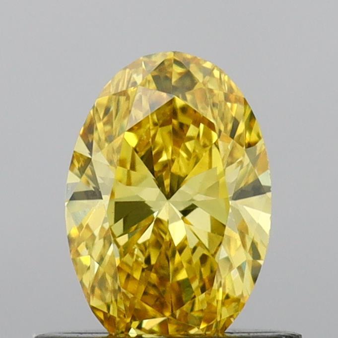0.57 Ct. Fancy Vivid Yellow Oval Lab Grown Diamond
