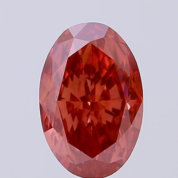 2.51 Ct. Fancy Vivid Brownish Pink Oval Lab Grown Diamond