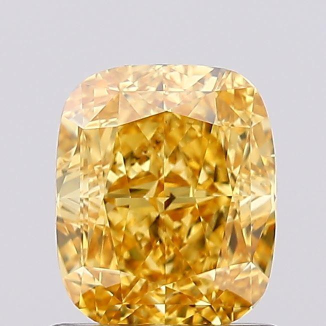 1.08 Ct. Fancy Vivid Yellow Cushion Lab Grown Diamond