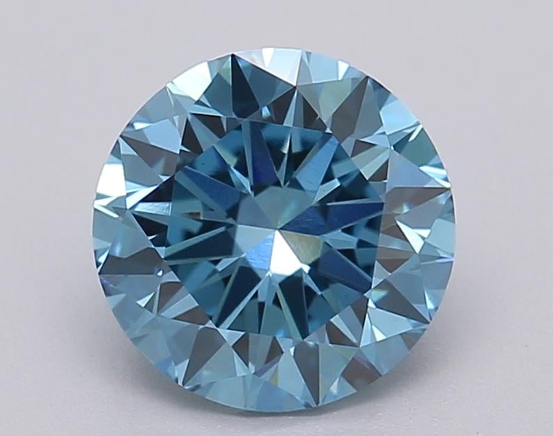 1.53 Ct. Fancy Vivid Blue Round Lab Grown Diamond
