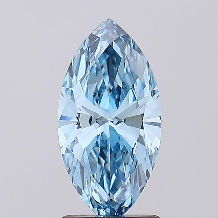 1.54 Ct. Fancy Vivid Blue Marquise Lab Grown Diamond