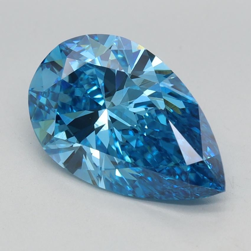 2.55 Ct. Fancy Vivid Blue Pear Lab Grown Diamond