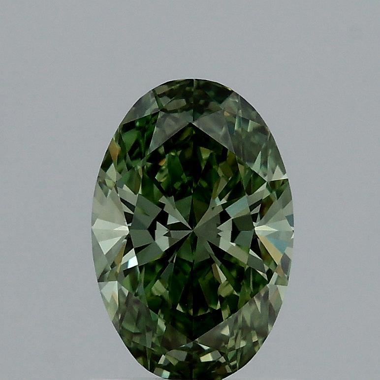 1.04 Ct. Fancy Vivid Green Oval Lab Grown Diamond