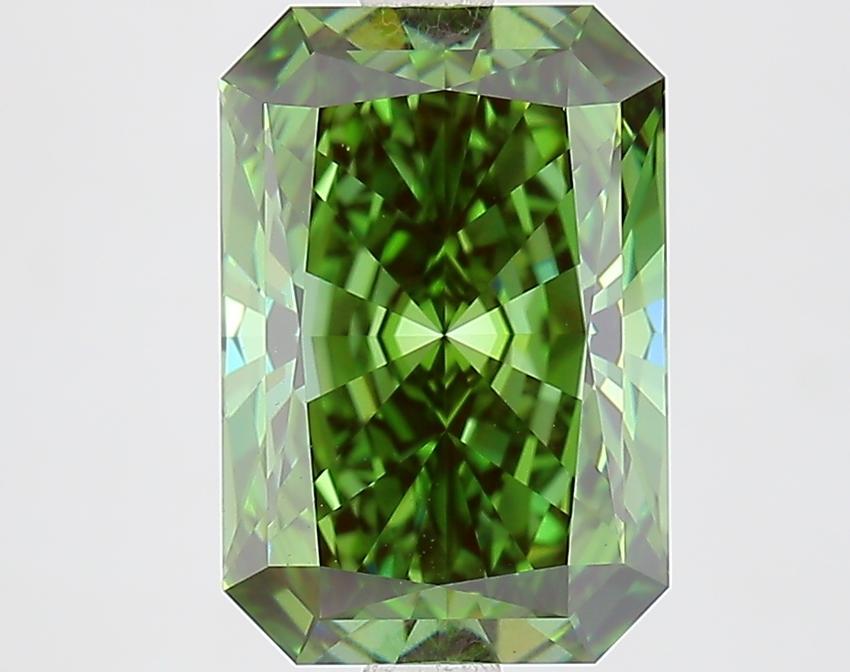 3.08 Ct. Fancy Vivid Green Radiant Lab Grown Diamond