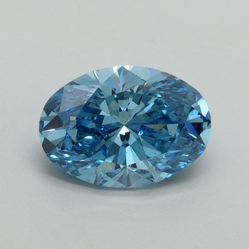 2.18 Ct. Fancy Vivid Blue Oval Lab Grown Diamond