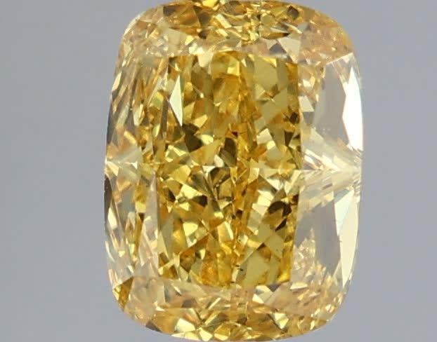 1.94 Ct. Fancy Vivid Yellow Cushion Lab Grown Diamond