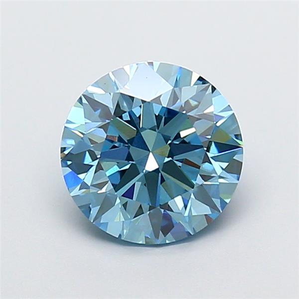 2.1 Ct. Fancy Vivid Blue Round Lab Grown Diamond