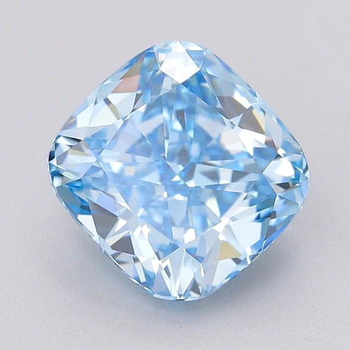 2.10 Ct. Fancy Vivid Blue Cushion Lab Grown Diamond
