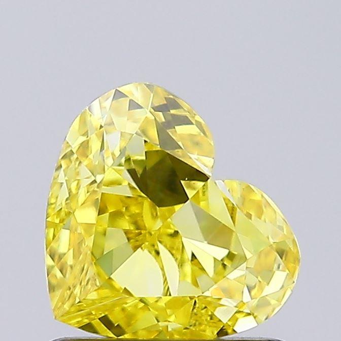 0.89 Ct. Fancy Vivid Yellow Heart Lab Grown Diamond