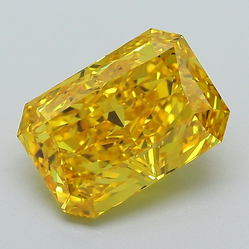 3.11 Ct. Fancy Vivid Yellow Radiant Lab Grown Diamond
