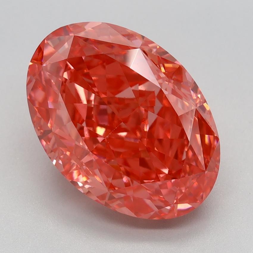 5.30 Ct. Fancy Vivid Pink Oval Lab Grown Diamond