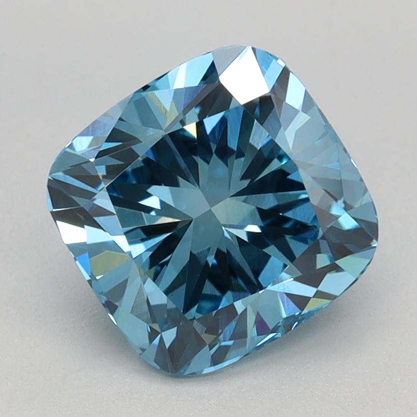 1.68 Ct. Fancy Vivid Blue Cushion Lab Grown Diamond