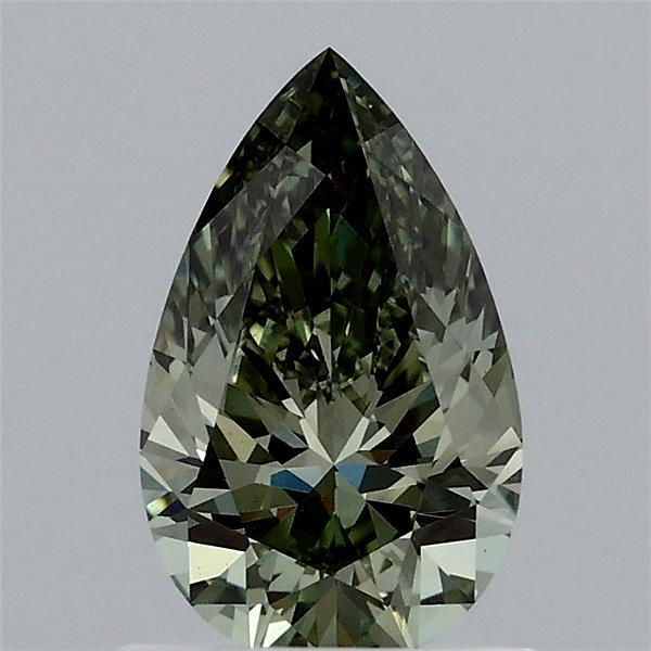 0.97 Ct. Fancy Vivid Green Pear Lab Grown Diamond