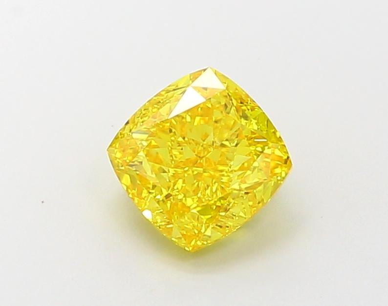 2.04 Ct. Fancy Vivid Yellow Cushion Lab Grown Diamond