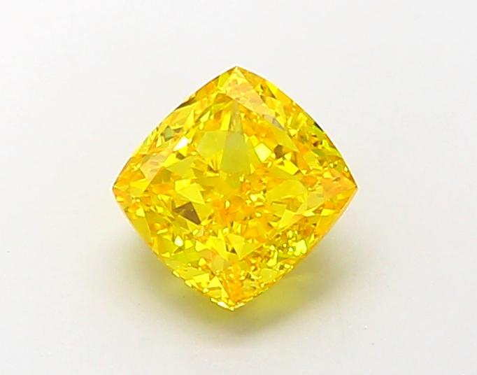 2.11 Ct. Fancy Vivid Yellow Cushion Lab Grown Diamond