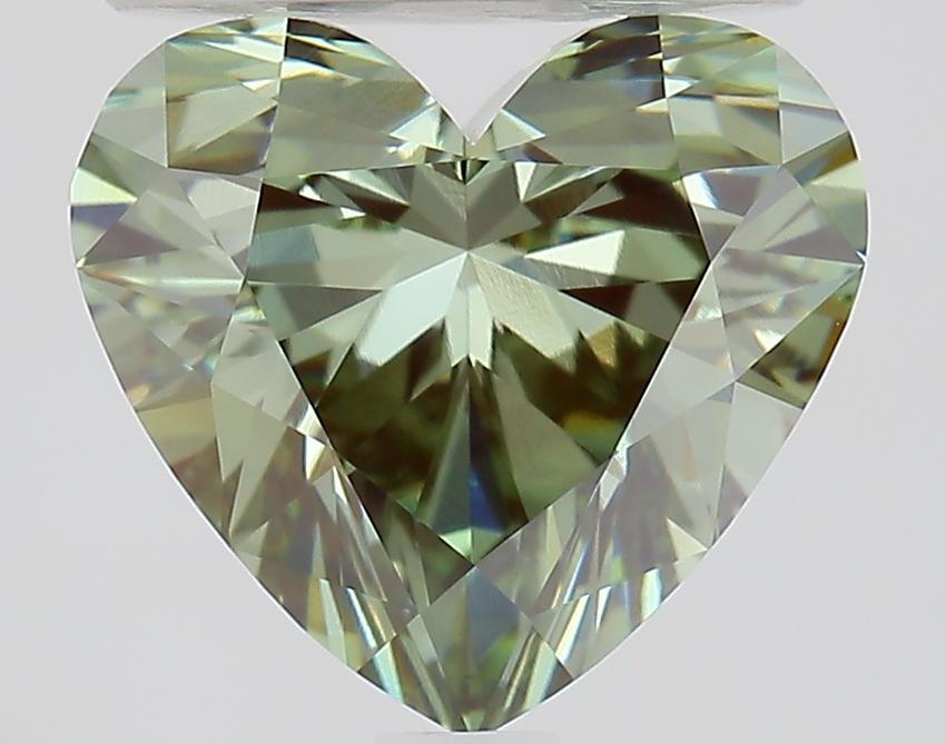 2.10 Ct. Fancy Vivid Green Heart Lab Grown Diamond