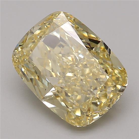3.39 Ct. Fancy Intense Yellow Cushion Lab Grown Diamond