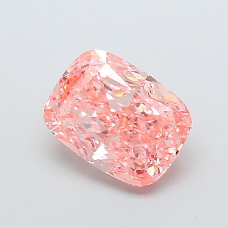 5.59 Ct. Fancy Vivid Pink Cushion Lab Grown Diamond