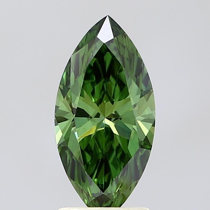 1.57 Ct. Fancy Vivid Green Marquise Lab Grown Diamond