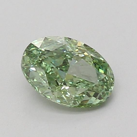0.75 Ct. Fancy Vivid Green Oval Lab Grown Diamond