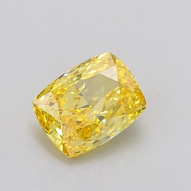 0.74 Ct. Fancy Vivid  Yellow Cushion Lab Grown Diamond