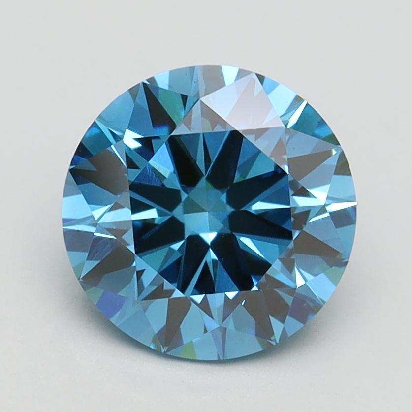 1.91 Ct. Fancy Vivid Blue Round Lab Grown Diamond