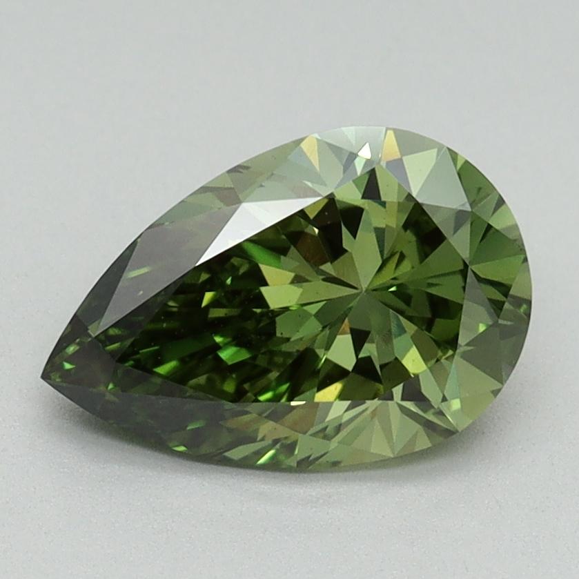 1.56 Ct. Fancy Vivid Green Pear Lab Grown Diamond