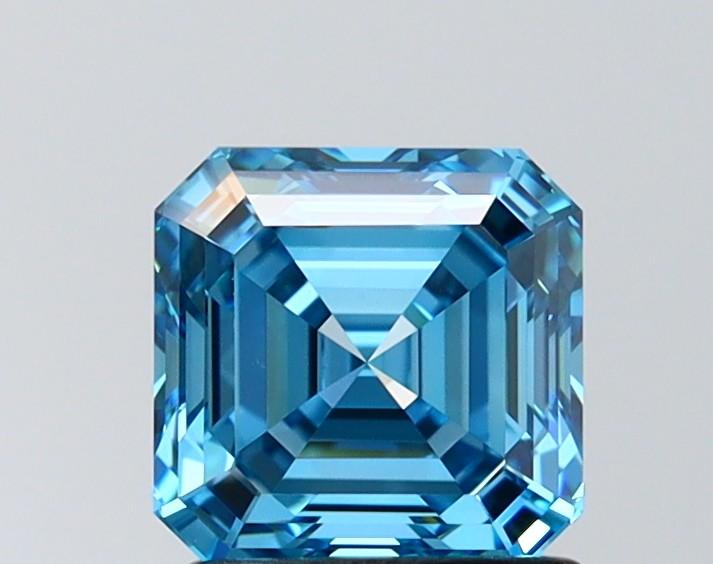 1.56 Ct. Fancy Vivid Blue Asscher Lab Grown Diamond