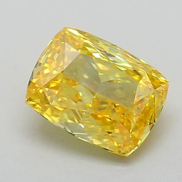 1.01 Ct. Fancy Vivid Yellow Cushion Lab Grown Diamond