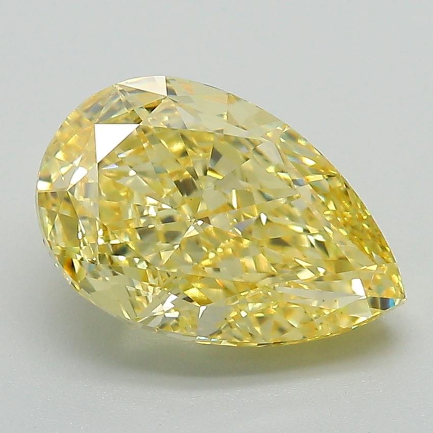 3.16 Ct. Fancy Vivid Yellow Pear Lab Grown Diamond
