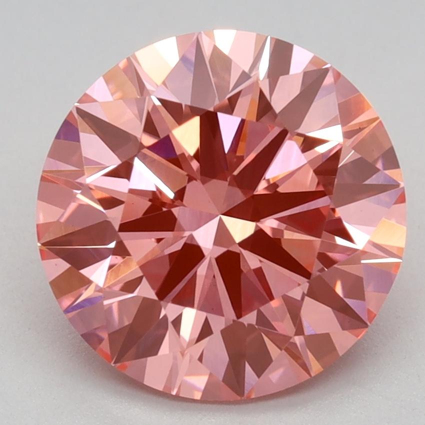 2.51 Ct. Fancy Vivid Pink Round Lab Grown Diamond