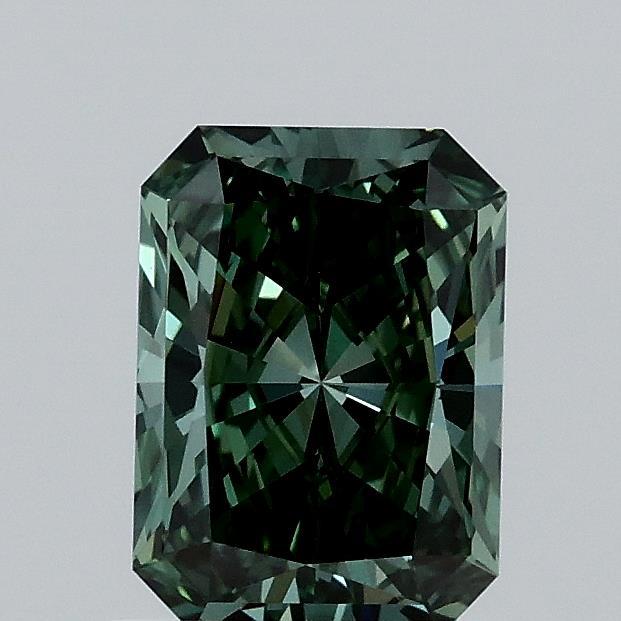 0.95 Ct. Fancy Vivid Green Radiant Lab Grown Diamond