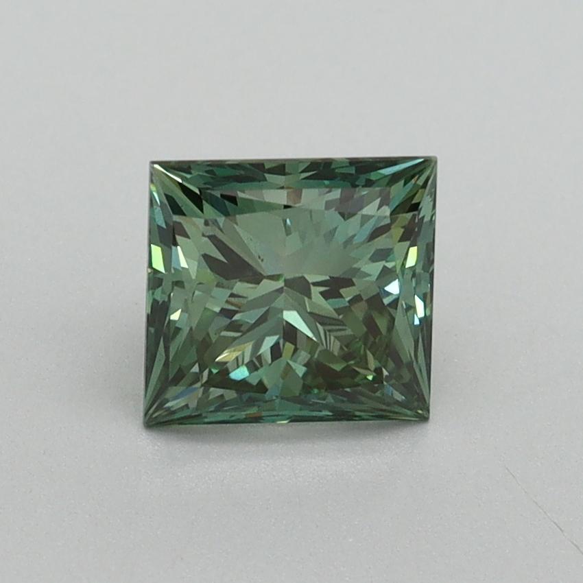 1.18 Ct. Fancy Vivid Green Princess Lab Grown Diamond
