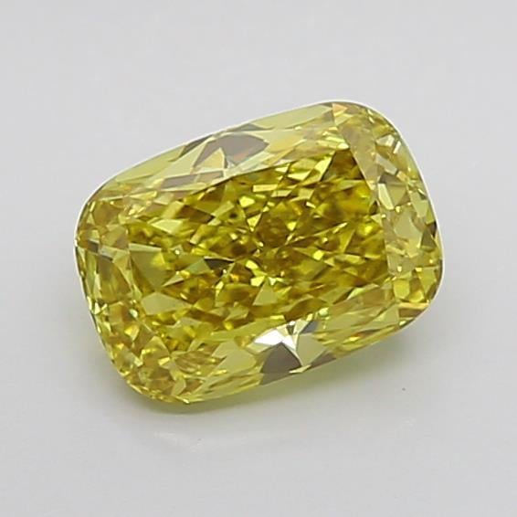 1.61 Ct. Fancy Intense Greyish Yellow Cushion Lab Grown Diamond