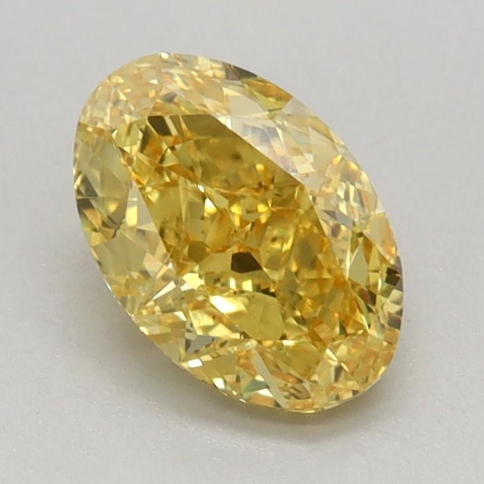 0.80 Ct. Fancy Vivid Yellow Oval Lab Grown Diamond