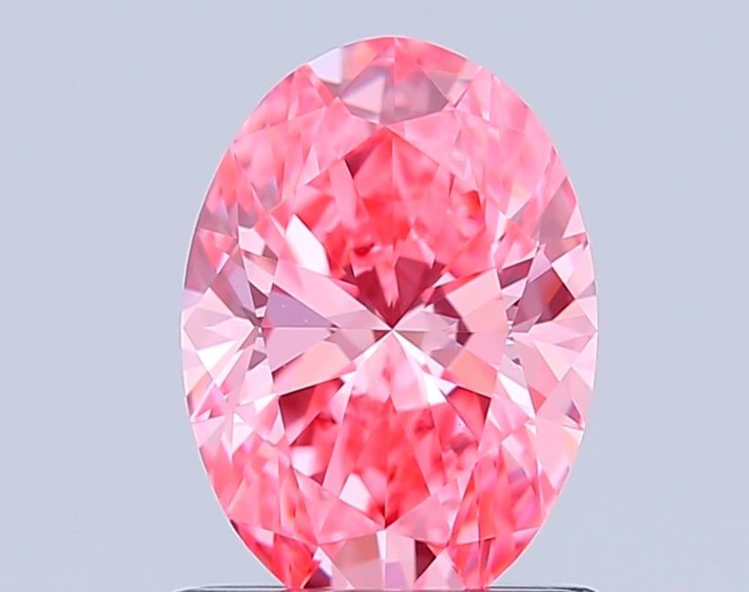 1.03 Ct. Fancy Vivid Pink Oval Lab Grown Diamond